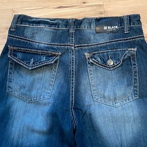 Black Premium Jeans relaxes straight leg dark blue jeans 36 waist 34 inseam